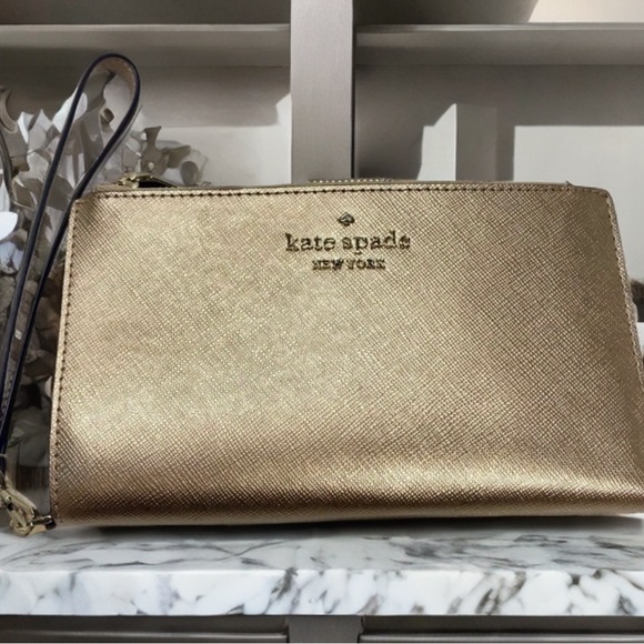 kate spade Handbags - Kate Spade New York Gold Wristlet Wallet – NWOT